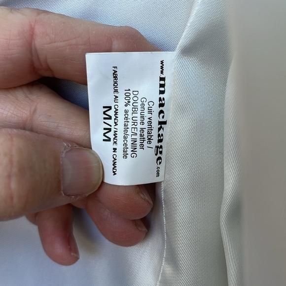 MACKAGE CANADA LADIES WHITE LEATHER JACKET-M-VINTAGE-80’s vibe - Picture 5 of 11